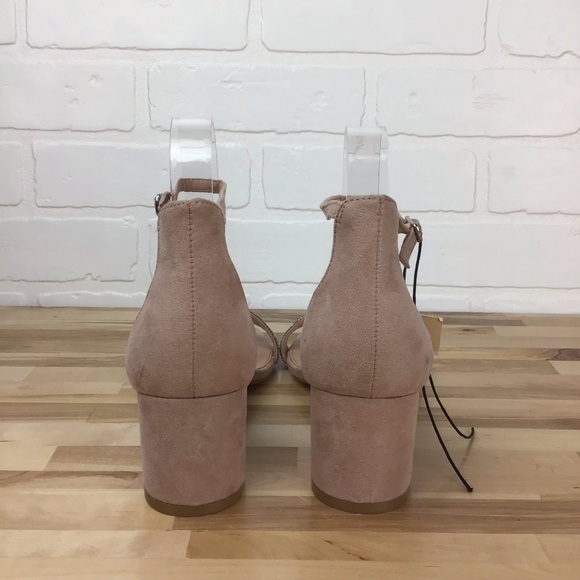 MADDEN NYC nude beige heeled sandals crystal Incrusted glitter chunky heels - Picture 2 of 16